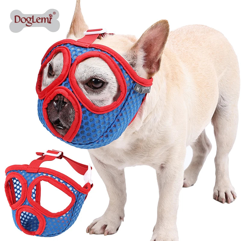 Wholesale Fashionable Adjustable Anti-Bite Pet Muzzle Durable Mouth Cover Stylish Print Design Ribbons for Dogs