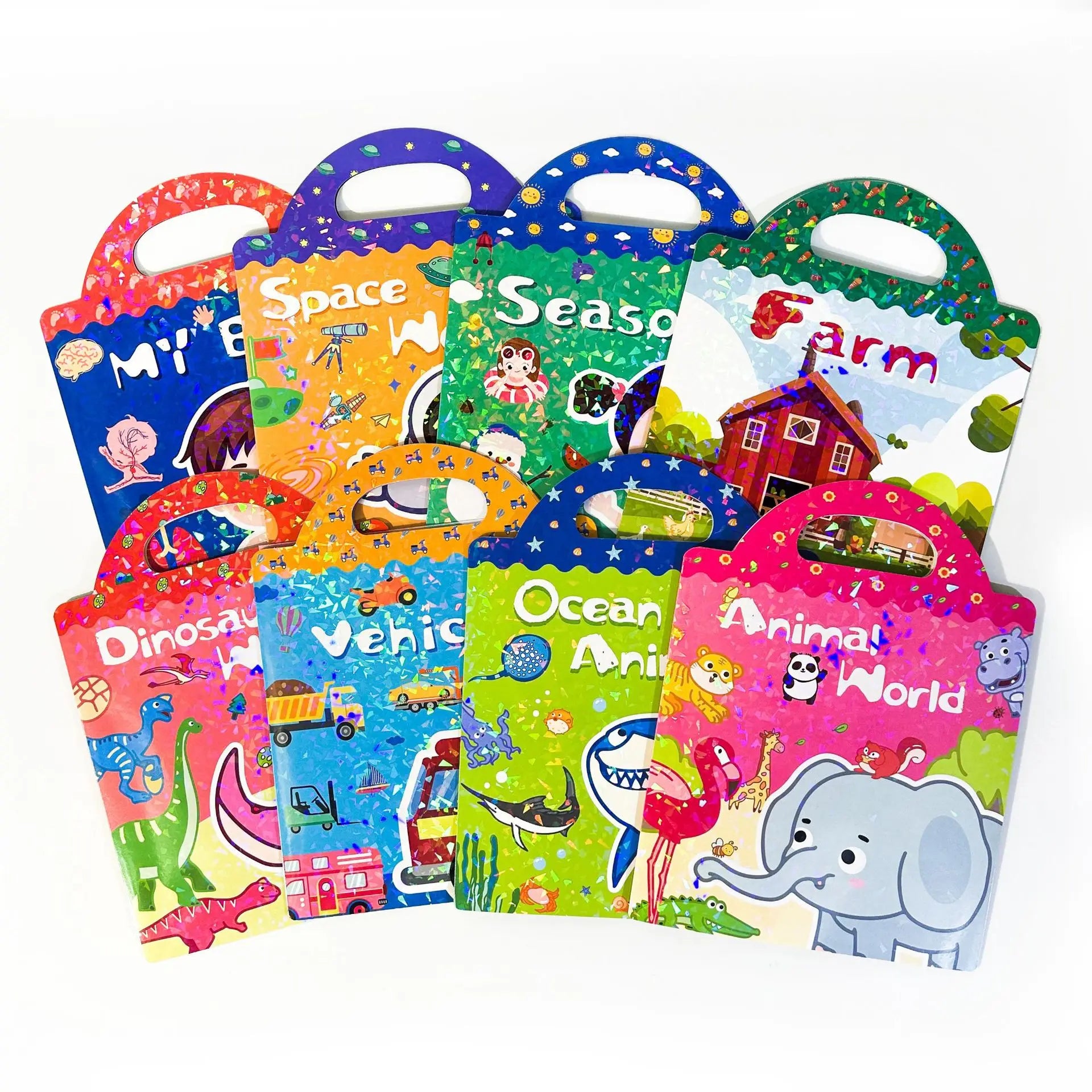 15 Designs Sticker Book for Kids 3-6 Preschool Education Learning Toy Reusable Sticker Book