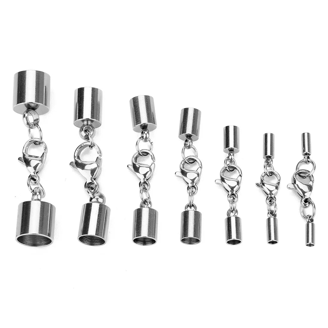 Different Hole Size 1.5mm 2mm 3mm 4mm 5mm 6mm 8mm End Clasp for Jewelry Stainless Steel Jewelry Clasp for DIY Bracelet Necklace