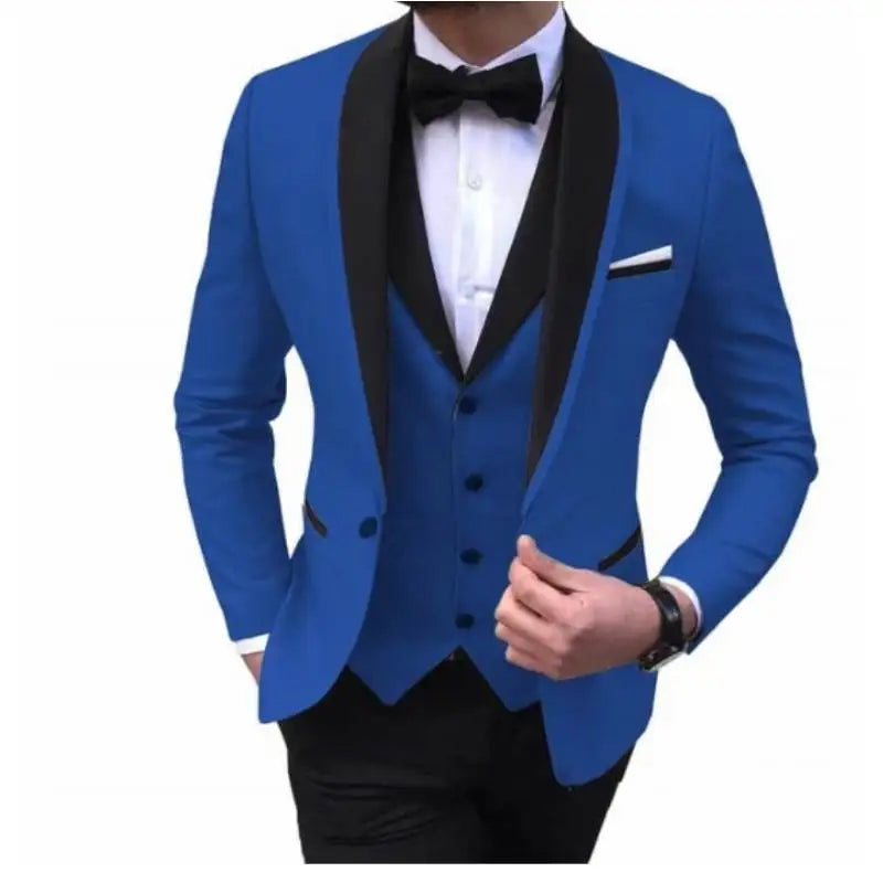 Best Men Suits Skinny Slim Fit Groom Tuxedo 3 Piece Custom Made Wedding Suits Prom Blazer Set for Man