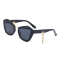 New Arrival Unique Design Personality Irregular Sunglasses Metal Chain cat Eye Eyewear
