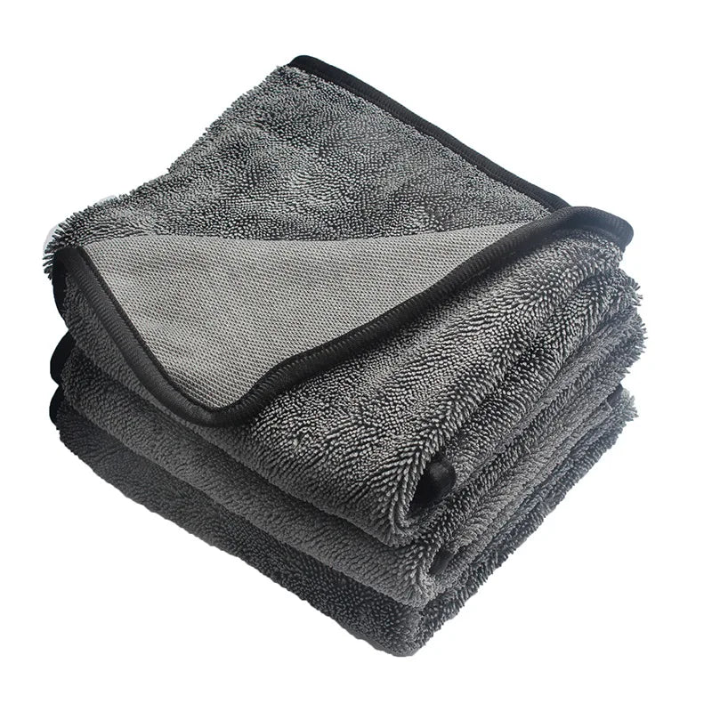 Custom Logo Large Woven Microfiber Eco-Friendly Quick-Dry Absorbent Twisted Loop Towel for Car Wash and Cleaning