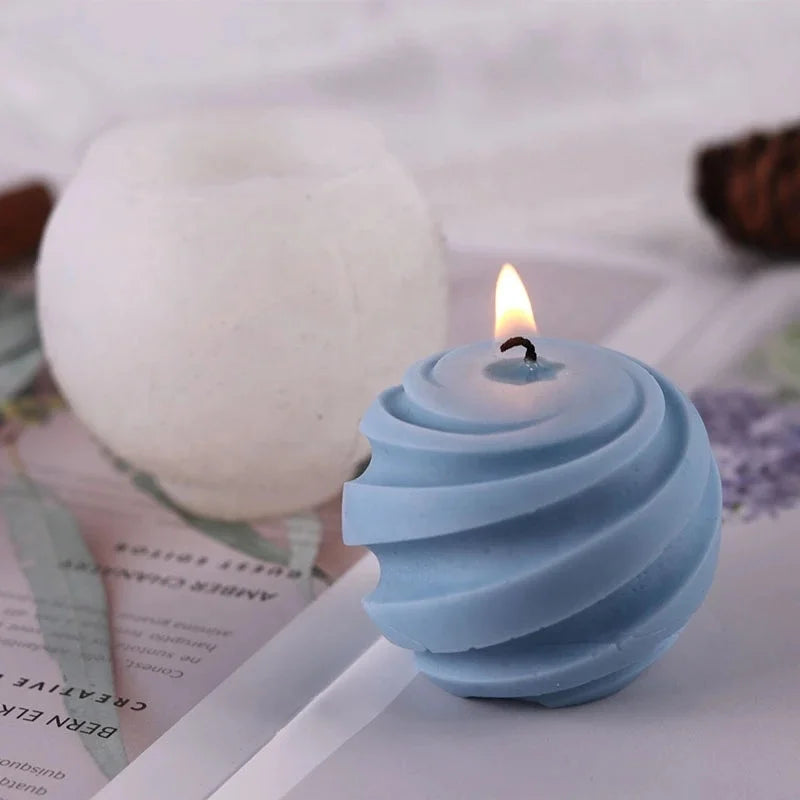 Screw Ball Silicone Candle Mold Epoxy Rose Casting Creative Aromatic Plaster Soap Craft Tool Handmade Scented Wax OPP Bag