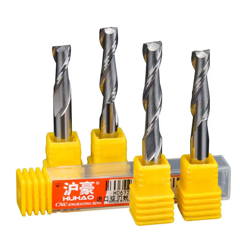Huhao 2 Flutes Compression Tungsten Carbide End Milling Cutter Wood Cnc Tools Bit for Cnc Router 3515