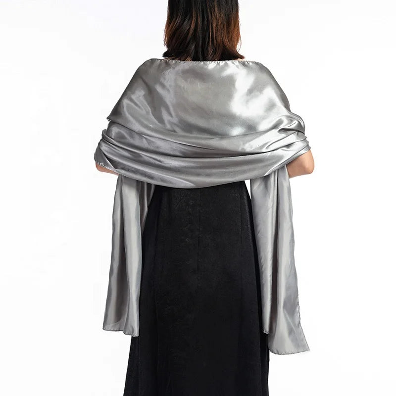 MIO Elegant Hot Selling New Solid Colors Evening Dress Shawl for Women Ladies Fashional Long Scarf