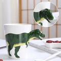 Customer logo Hand Painted 3D Animal Ceramic Mug Cup Creative  Dinosaur Ceramic Coffee Mugs Cup