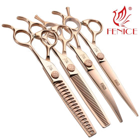 Fenice JP440C Steel Pet Dogs Grooming Scissors Set Straight Curved Thinning Shear Scissors Pet Grooming Cleaning Products