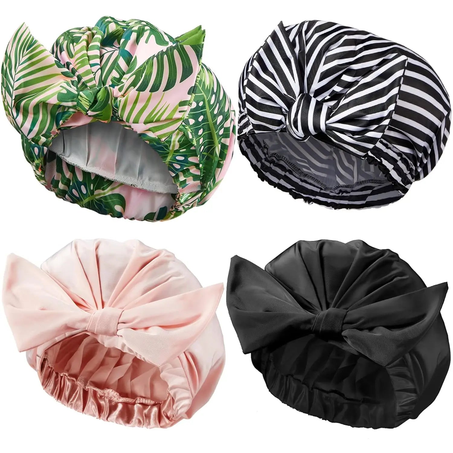 Luxury Waterproof Reusable Shower Hair Cap for Women with Long Hair Elastic Waterproof Bath Hat for Beach Business Fishing
