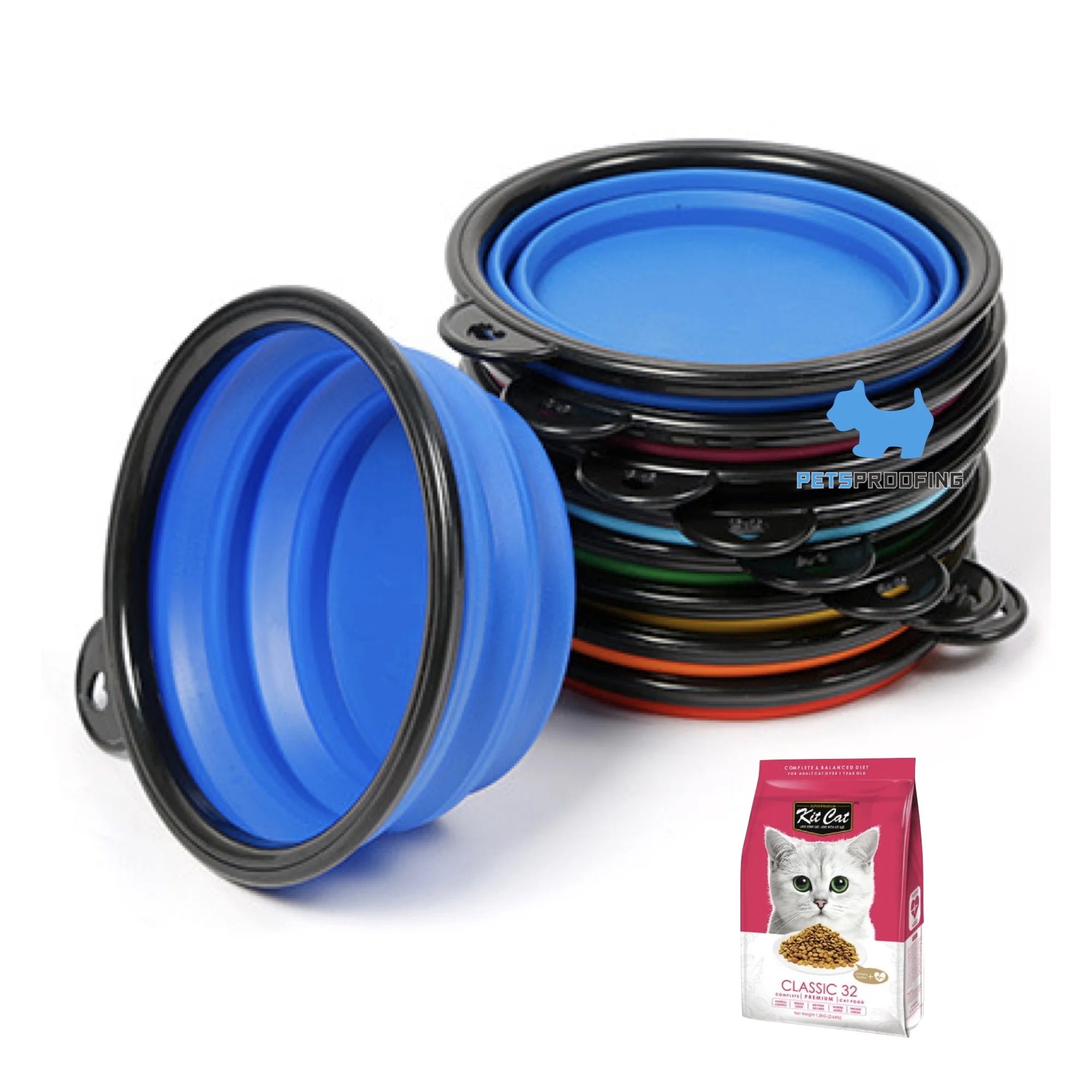 Wholesale Portable Foldable Collapsible Silicone Food Storage Pet Dog Cat Water Food Bowl Bowls Feeder for Cats Dogs