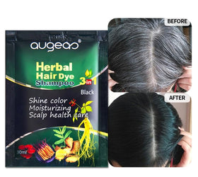 Augeas Sachet Hair Dye Brands Wholesale Manufacturers Professional Natural Coloring Brown Black Color Hair Dye Shampoo in 30ml