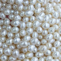 6mm Loose Freshwater Cultured Rice Pearls Half-Drilled Zhuji Beads