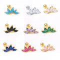 Gaby New 925 Sterling Silver Earrings Crown Flower Design  Helix Earrings Cartilage Sterling Silver Piercing Jewelry