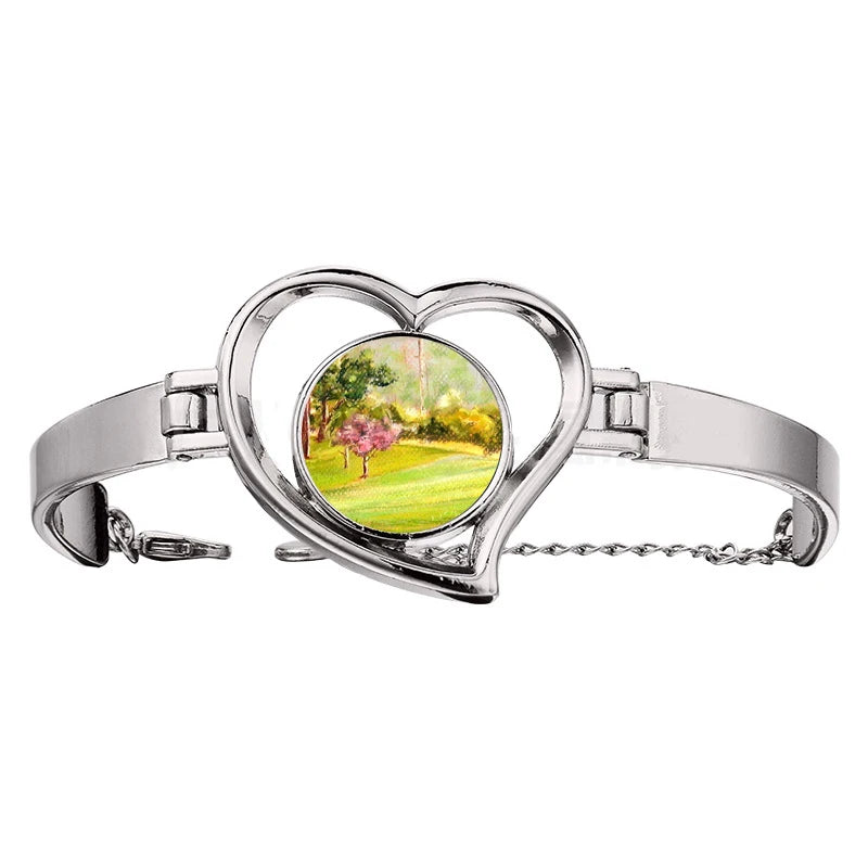 RubySub High Quality Valentine's Day Gift Sublimation Customized Znic Alloy Heart Bracelet