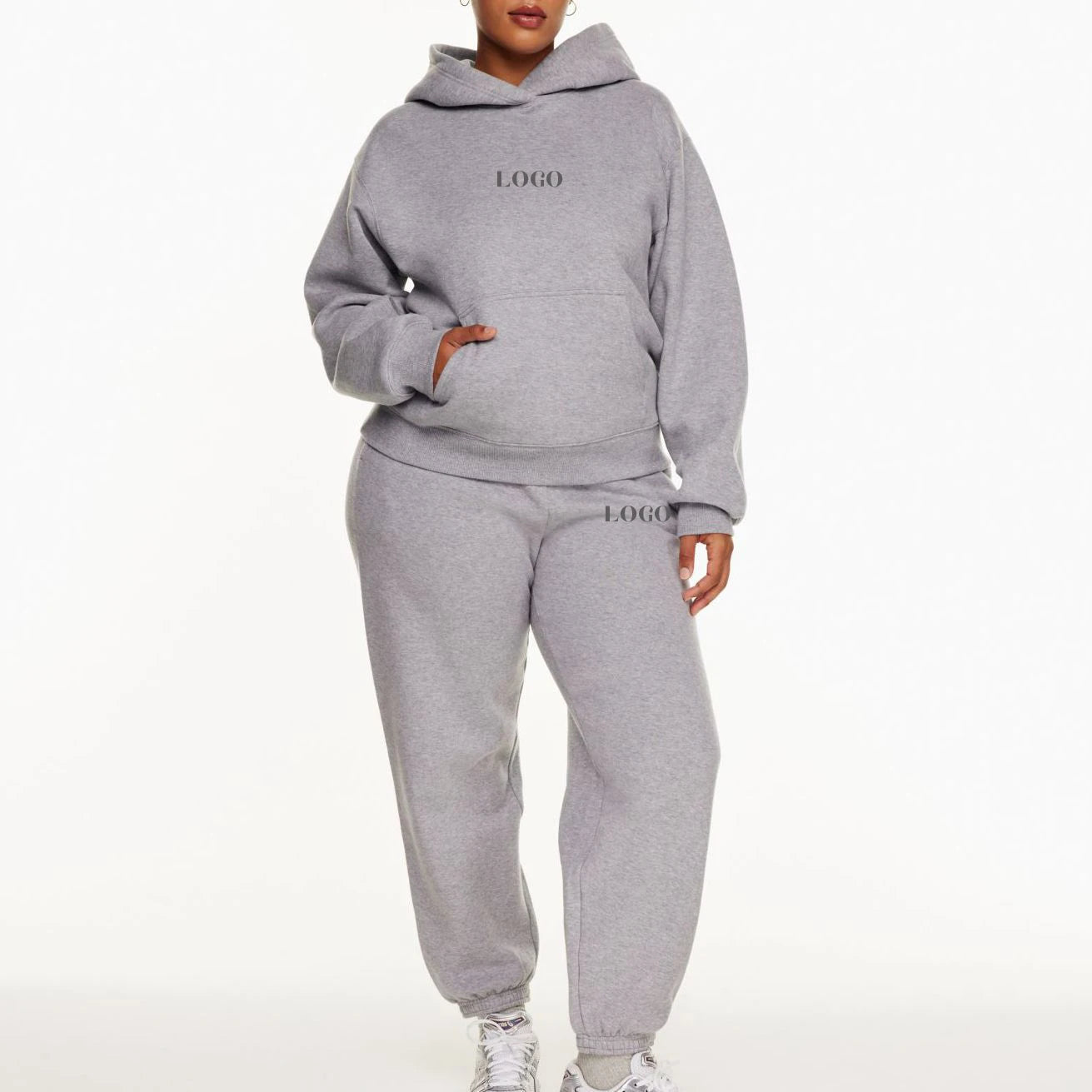 L230701 Custom 2 Piece Set Women Sweatpants and Hoodie Set Streetwear Fleece Winter Clothes for Women Tracksuit