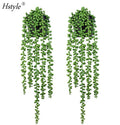 1pc Artificial Hanging Potted Plants Hanging Succulent Vines Plastic Greenery UV Protected FZH351