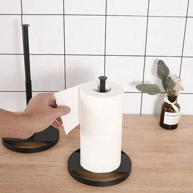 Metal No Drill Paper Roll Holder for Kitchen Stand Bathroom Paper Towel Storage Rack Space Saving Paper Tissue Organize Shelf