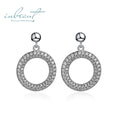 Silver 925 Orginal Total 2 Carat Diamond Test Past Round Brilliant Cut Sparkling Moissanite Drop Earrings Gemstone