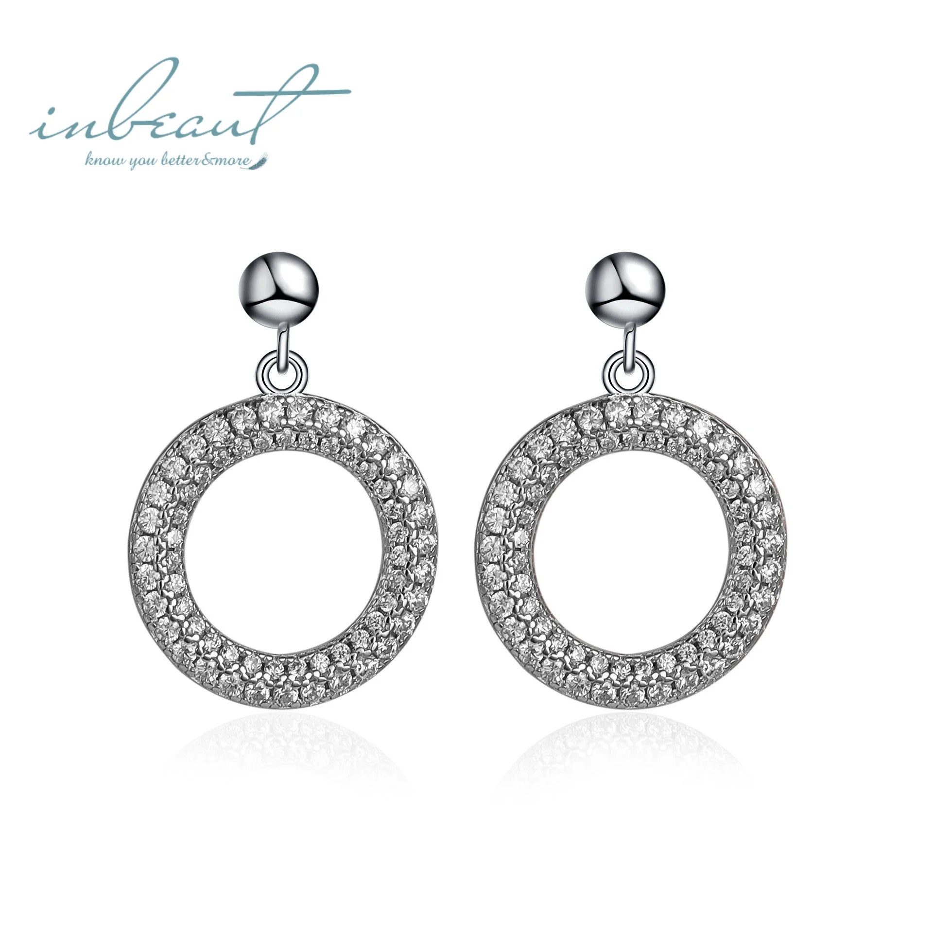 Silver 925 Orginal Total 2 Carat Diamond Test Past Round Brilliant Cut Sparkling Moissanite Drop Earrings Gemstone