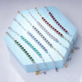 14K Solid Gold Wholesale Starsgem Round Shape Lab Grown Gemstone Luxury Engagement Jewelry Emerald Ruby Alexandrite Bracelet