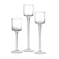 Customize Clear Long Stem Glass Candle Holders 3 Size Set Cylinder Top Reusable Fast Delivery Home Decoration Wedding Holiday