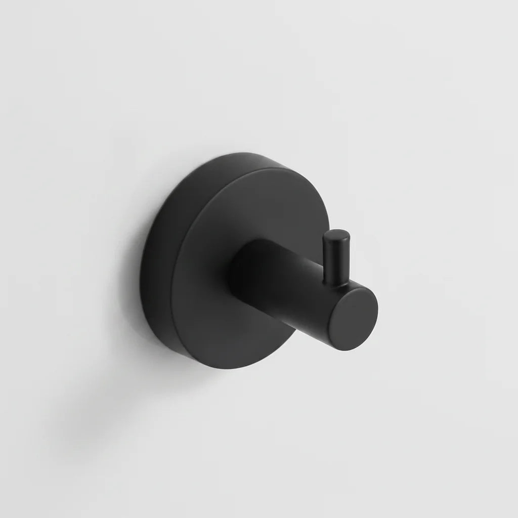 Matt Black Zinc Alloy Metal Modern Eco-Friendly Multifunction Wall Mounted Robe Hook for Family Hotel Bathroom Clothing Use