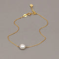 Solid 925 Silver 18k Gold Plated Chain AAA Baroque Natural White Real Pearl Romantic Cuff Bracelet for Women Wedding