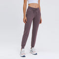4 Way Stretch Fabric 2025 Elastic Waistband With Drawstring Women Running Sport Jogger With Pockets Straight Leg Yoga Pants
