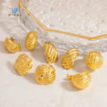 SUMMLY Vintage Wholesale 18K Gold Plated Stainless Steel Earrings Trendy Wholesale Creative Irregular Texture Fashion Jewelry