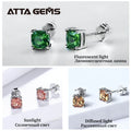 Sapphire Gemstone Stud Earrings for Women Solid Classic Design 925 Sterling Silver Wedding Handmade Jewelry Fashion Gift