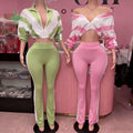 Woman Two 2 Pieces Set Spring Tracksuits Fashion Designer Patchwork Zipper Color Blockd Jacket and Long Pants Set Casual Outfits