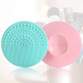 Custom Logo Portable Circle Design Silicone Brush Cleaning Mat Egg Scrubber Brush Holder Beauty Care Hot Pink/Customizable Color