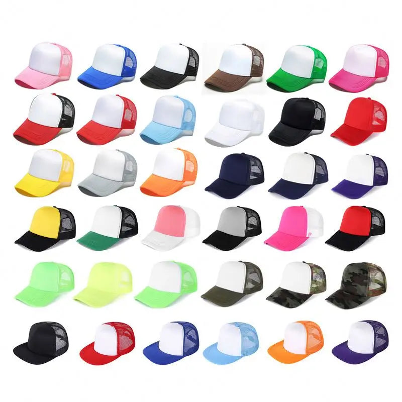 OEM Custom Printed 3D Logo Baseball Hat Plain Foam Trucker Cap for Men Dad Canvas Fabric with 3D Embroidery for Golf Sports