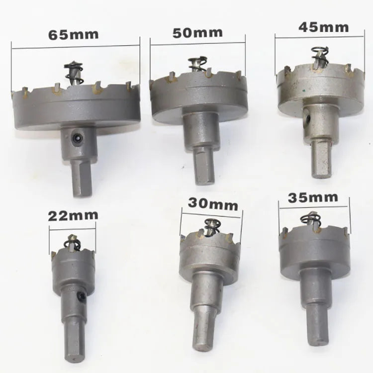 6pc Carbide Tip Tct Drill Bit Hole Saw Drill Bit Hole Saw Cutter for Stainless Steel Metal Alloy Drilling 22/30/35/45/50/65mm