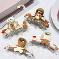 Chocolate Big Size Wholesale Kids Hair Claw Clips Brown Bear Accessories Simple Girls Hair Claw Clips