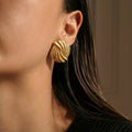 NEW VINTAGE BLOOM HEMLINE TWIST SNOWFLAKE ZIRCON EARRINGS 2025 Dazan 18k Gold Plated Hypoallergenic Stainless Steel Jewelry