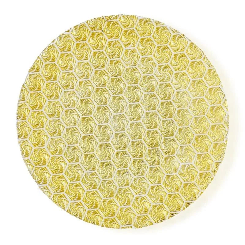 13 Inches Clear Wedding Gold Glass Plates Wholesale Silver Clear Chargers Dinnerware Set for Wedding Decoration