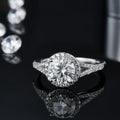 Abiding Jewelry OEM/ODM Customized Jewellery Wholesale 925 Silver Halo Ring 1.5CT Moissanite Jewelry