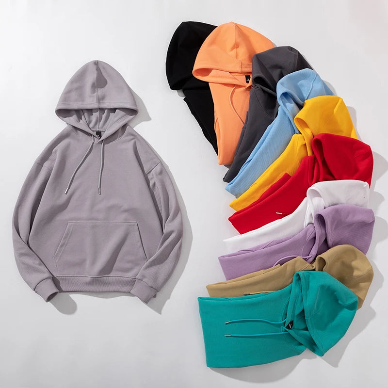 Custom Logo  Vintage Oversize Blank Unisex Plain Cotton Hoodies Custom Logo Printed Men Hoodies