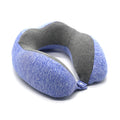 Customized Foldable Neck Support Pillow Airplane Memory Foam Travel U-Pillow Knitted Eco-Friendly Removable Washable