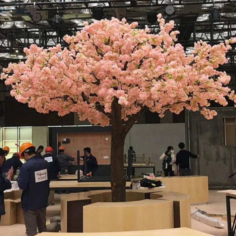 Factory Wholesale Artificial Cherry Blossom Tree Indoor Wedding Table Centerpieces  Faux  Pink Cherry Blossom Tree