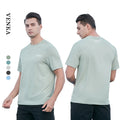 Custom Logo Men's Loose Neck Gym Wear Quick Dry Breathable Solid Color Sports Short Sleeve Running Fitness Mesh T-shirt for Men