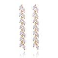IVIAPRO JEWELRY New Arrival Brass 18K Gold Plated Cubic Zircon Tassel Earrings for Women