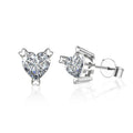 Moissanite Earrings 925 Sterling Silver Heart Cut Diamond Wedding Earrings for Women