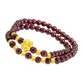 Dubai Jewelry Gold Plated-Plated Pixiu Bracelet Female Garnet Bracelet Lucky Gold Plated Beads Four-Leaf Clover Transfer Beads