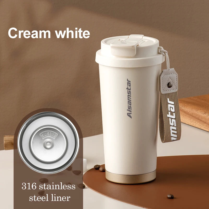 Aisamstar 500ml Good Quality Portable Coffee Cup Ceramic Coffee Tumbler Bottles Insulated Water Thermos With Lid