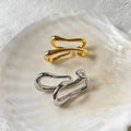 Single Piece Double Layered Irregular Ear Cuffs Asymmetric Gold Clip on Earring Without Piercing Minimalist Fashion Jewelry 2021