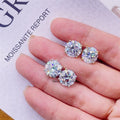 Stock Ready to Ship GRA 10K Solid Gold Real Gold Hip Hop Gold Moissanite Earrings Screw Back