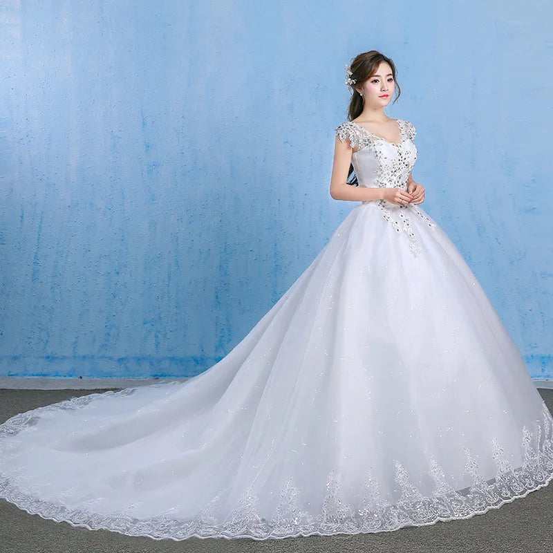 Minthson Luxury Vintage Wedding Dress Mermaid New Summer & Spring Collection Plus Size Fat Long Tail Floral Lace Decorations