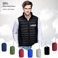 Down Sleeveless Jacket Clothing Manufacturers Custom Embroidery Winter Puffer Vest for Men