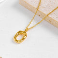Brass 18K Gold Plated Chunky Irregular Circles Pendant Trendy Chain Necklaces for Women Girls